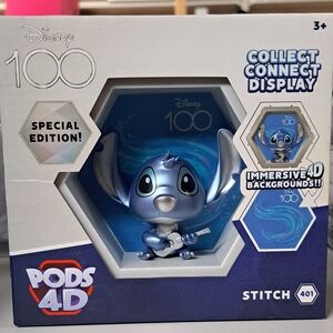Disney Stitch PODS 4D Figure in Blue and Silver